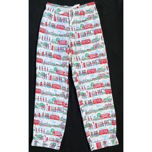 Cath Kidston Flannel PJ Pajama Bottom Lounge Pant London City Scene Bus Women XS